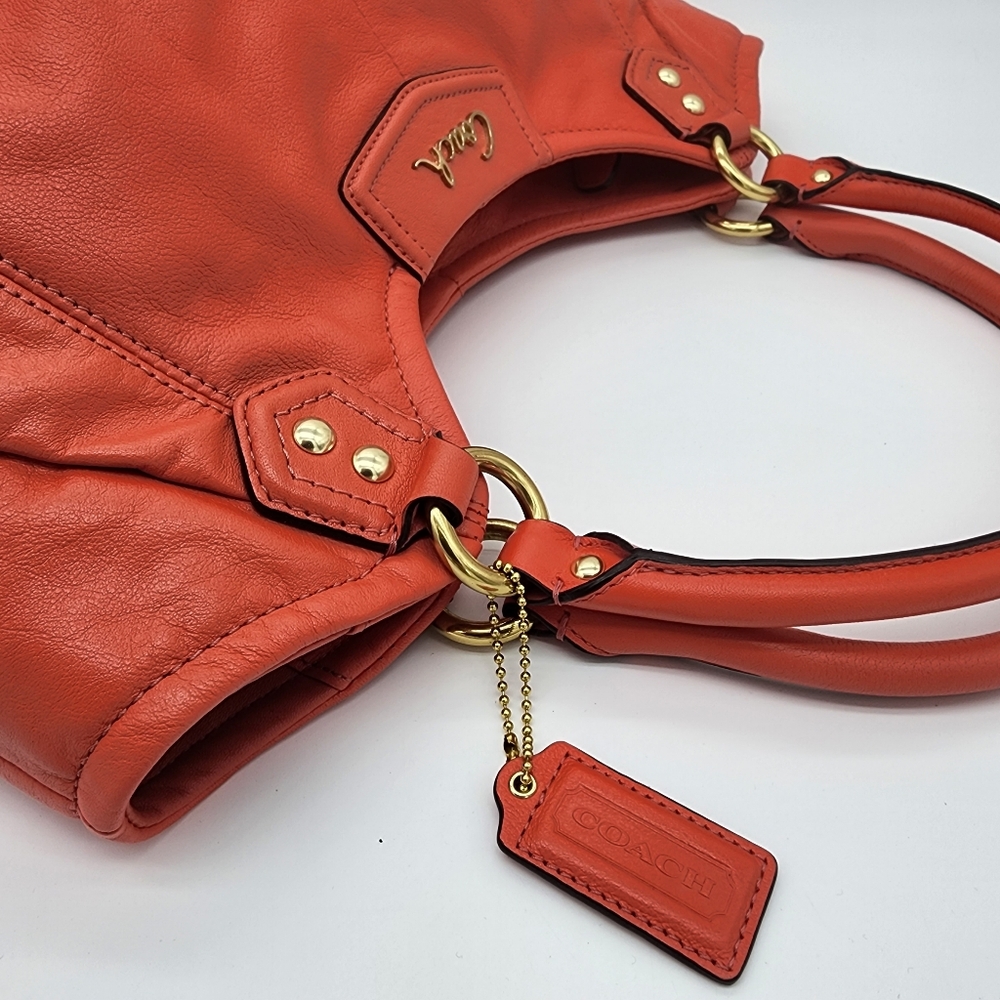 Coach Ashley F23308 Tearose Coral Leather Tote Shoulder Bag Medium - Picture 6 of 16
